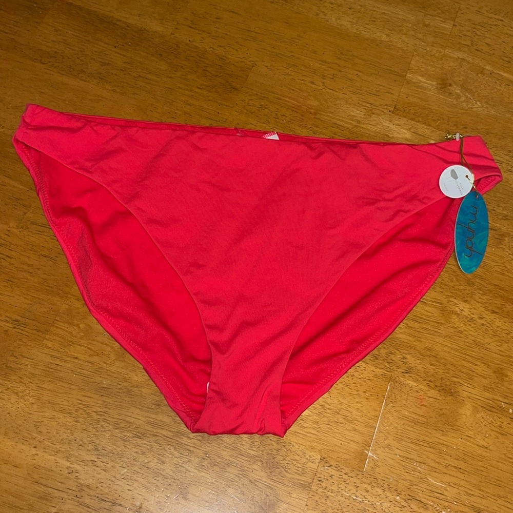 Mynah Red Full Coverage Bikini Slight High Leg Swimsuit Bottoms NWT